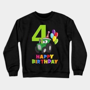 4th Birthday Party 4 Year Old Four Years Crewneck Sweatshirt